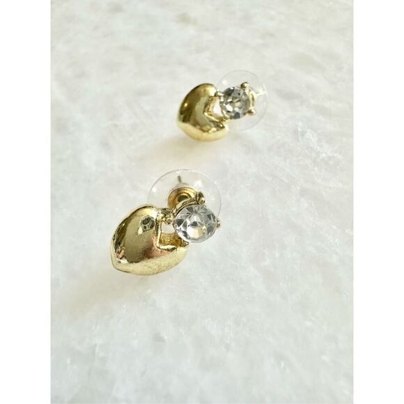 Sparkle and heart stud earrings ￼ - Picture 1 of 3